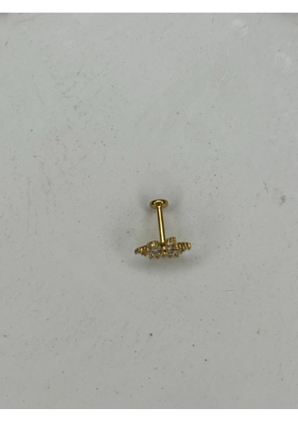 Kar Tanesi Şeklinde Taşlı Gold Piercing fiyatları