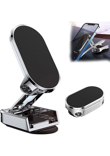 Manyetik Telefon Tutucu, Evrensel Fit Telefon Tutucu Araç Için Esnek Kararlı Sabitleme 360 ​​° Döndürme Katlanır Küçülür