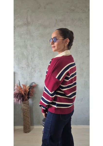 Çizgili Polo Yaka Triko modelleri