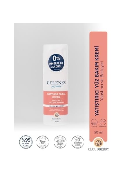 Celenes Cloudberry Yatıştırıcı Yüz Bakım Kremi Kuru ve Hassas Ciltler (50 Ml)