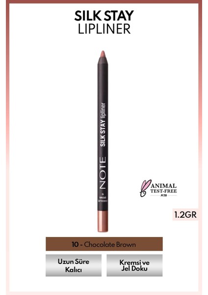 Silk Stay Lipliner Suya Dayanıklı Ipeksi Dudak Kalemi - 10 Chocolate Brown - Kahverengi