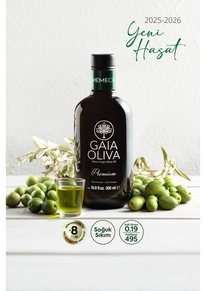 Premium Memecik 500 ml Erken Hasat Natürel Sızma Zeytinyağı (Yeni Hasat)