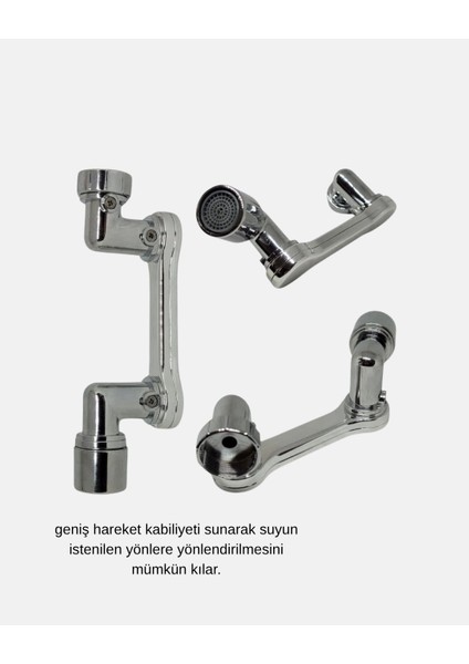 Buğz 1080 Derece Musluk Aparatı – Tüm Lavabolara Uygun Esnek Başlık ve Su Akış Kontrolü fiyatları