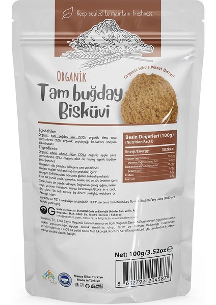 Buğz Og Natural Organik Tam Buğday Bisküvi (100 Gr) fiyatları