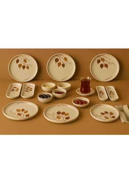 Noah Exclusıve Seramık 6 Kısılık Sonbahar 14 Parca Seramık Kahvaltı Takımı fiyatları