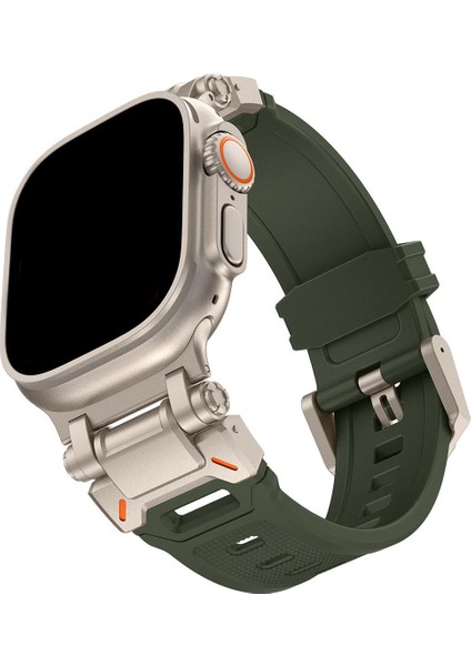 Apple Watch 11 10 46MM 9 8 7 6 Se Ultra Uyumlu 49-46-45-44-42MM Metal Pimli Tokalı Premium Silikon Kordon – Dayanıklı Spor Rubber Kayış indirimleri