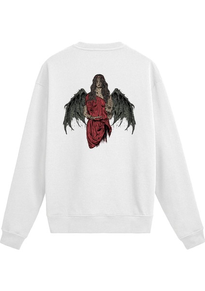 Sırt Baskılı Death Metal Karanlık Melek Sweatshirt