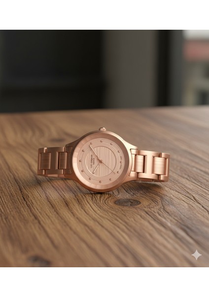 Kadın Kol Saati Rose Gold Renk, Rose Gold Kadran - Şık Metal Kordon, 2 Yıl Garantili fiyatları