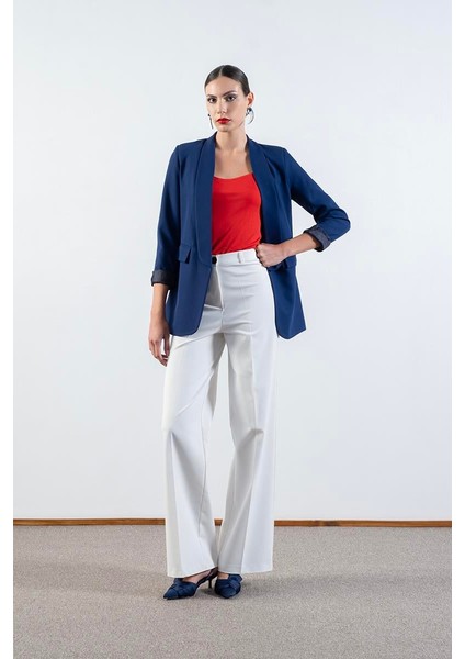 Orsilda Şal Yakada Gül Detaylı Ceket Saks