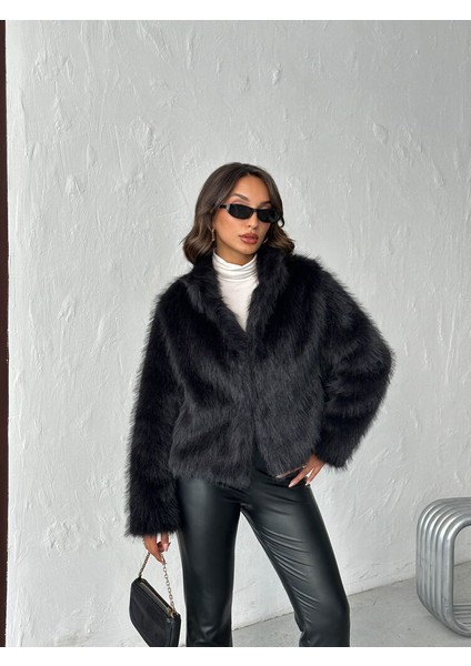 Siyah Kadın Suni Kürk Mont Modern Premium Luxury Trend Tasarım Ceket fiyatları