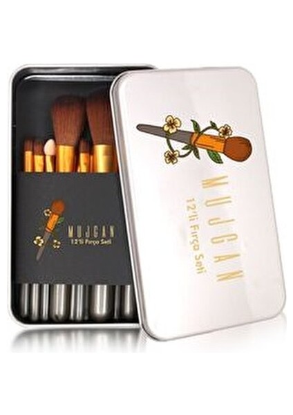 12'li Metal Kutulu Makyaj Fırça Seti Yumuşak Kıllar ile Profesyonel Kullanım İçin fiyatları