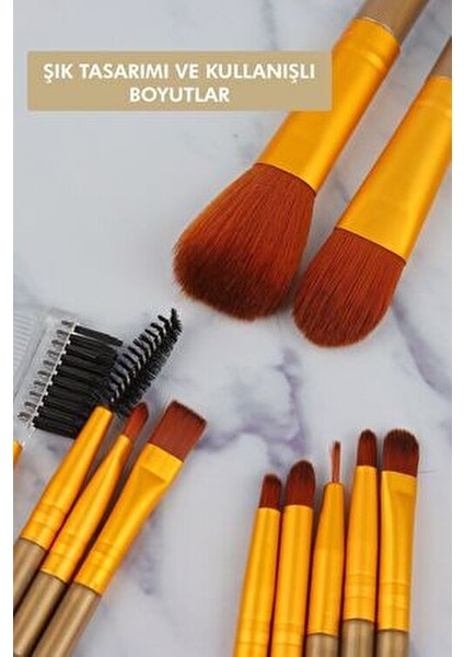 12'li Metal Kutulu Makyaj Fırça Seti Yumuşak Kıllar ile Profesyonel Kullanım İçin indirimleri