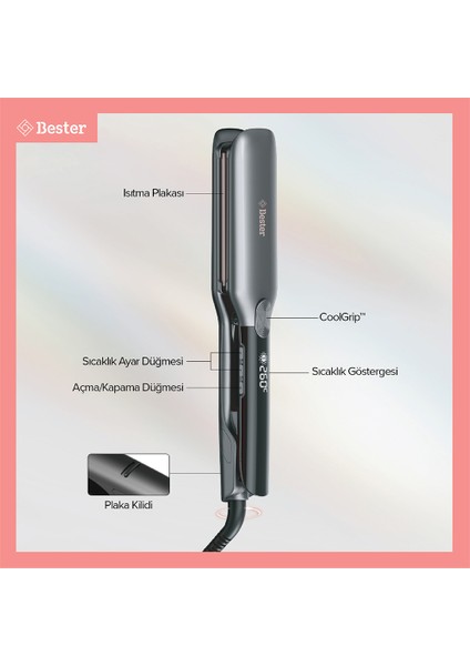 S9100 Proluxe Flexstyle 45MM Geniş Plakalı Saç Düzleştirici