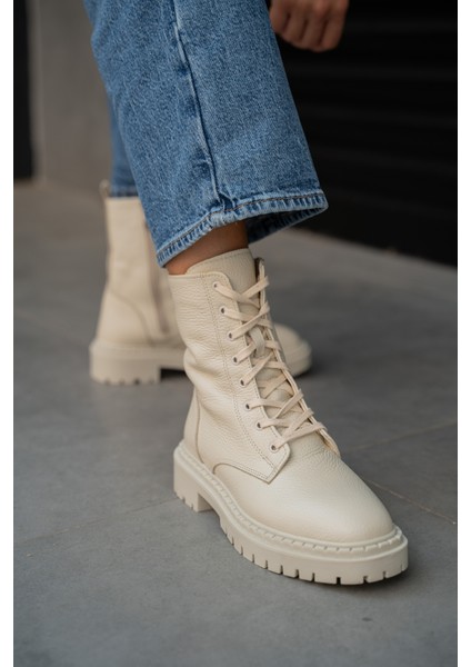 Mendy Ekru Renkli Hakiki Deri Kadın Postal modelleri