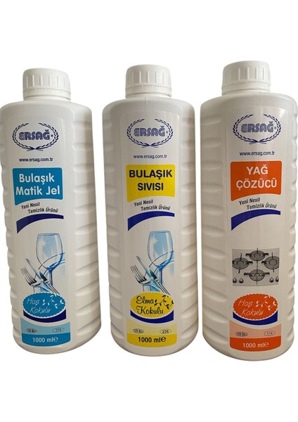 Bulaşık Matik Jel 1000ML +Yağ ÇÖZÜCÜ1000ML +Bulaşık Sıvısı 1000ML