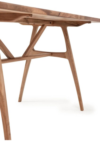 8 Kişilik Slim Masif Ceviz Ahşap Masa Şasesi - Ayak 68 x 117