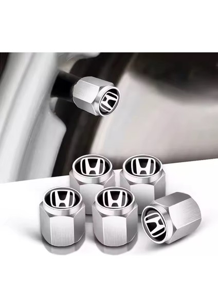 Logolu Metal Gümüş Siyah Renk 4 Adet Sibop Kapak