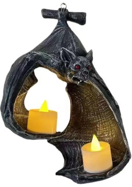 Yarasa Kolye Reçine Duvar Asılı Eğlenceli Mumluk (Yurt Dışından)