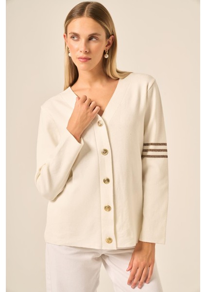 Kadın Sim Detay Hırka Ekru 25016 fiyatları