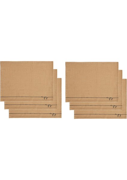 Textile 6&apos;lı Enjoy Jüt Servis Seti 45 x 35 cm