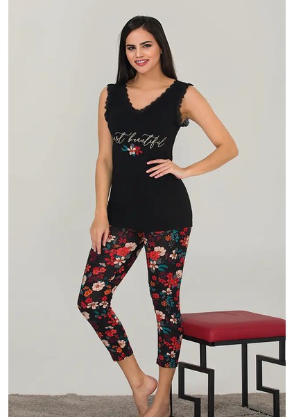 Lady Sıfır Kol Bayan Kapri Pijama Takım fiyatları