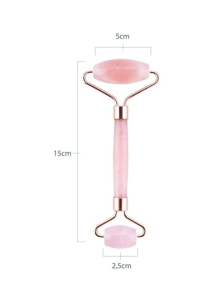 Seay Pembe Kuvars Quartz Face Roller & Guasha Yüz Masaj Aleti Takımı Masaj Taşı Doğaltaş Premium modelleri