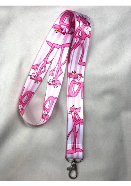 Pembe Panter Pembe Çizgili Boyun Askısı