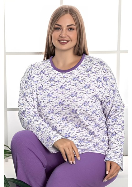 Büyük Beden Pamuklu 2 Iplik Kışlık Uzun Kollu Pijama Takımı fiyatları