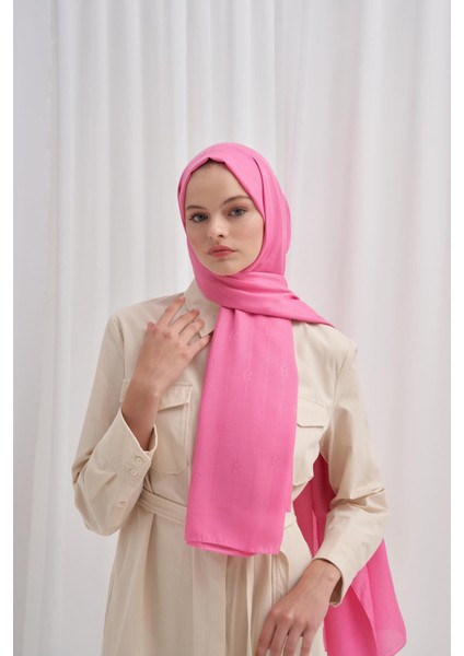 Monogram Jakar Italyan Ipekli Şal Koyu Pembe fiyatları