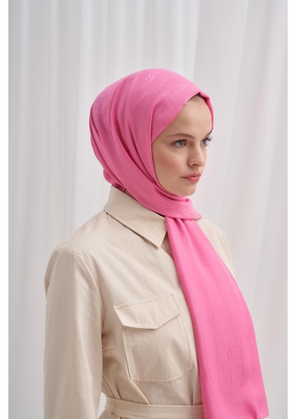 Monogram Jakar Italyan Ipekli Şal Koyu Pembe modelleri