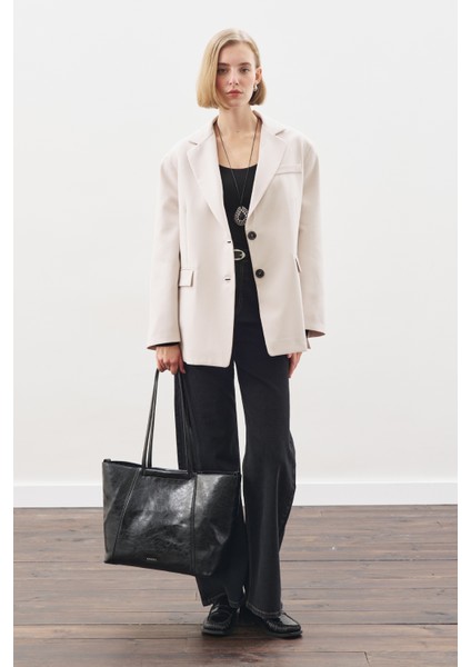 Oversıze Kesim Blazer Ceket Bej fiyatları