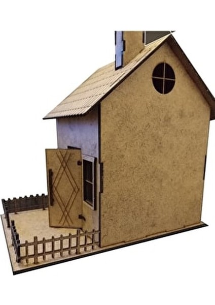 Bahçeli Ev Ahşap Maket 240x215x170 mm 8 Yaş ve Üzeri İçin Eğlenceli Hediye