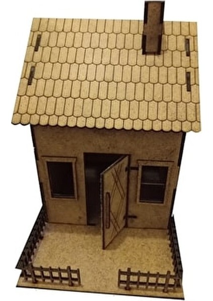 Bahçeli Ev Ahşap Maket 240x215x170 mm 8 Yaş ve Üzeri İçin Eğlenceli Hediye