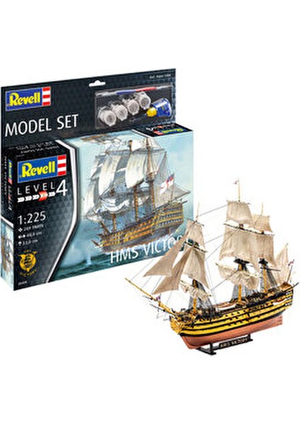 HMS Victory Maket Seti Ahşap Malzeme ile 1:225 Ölçek 269 Parça Detaylı Model