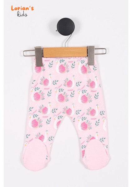 Doğal Pamuklu Yeni Doğan Kuğu Nakışlı Patikli Bebek 5'li Zıbın Takım - Hastane Çıkışı - Pembe modelleri