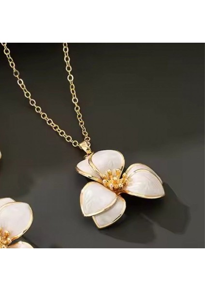 Çiçek Kolye, Sedefli Beyaz | Kararmaz & Alerji Yapmaz Takı fiyatları