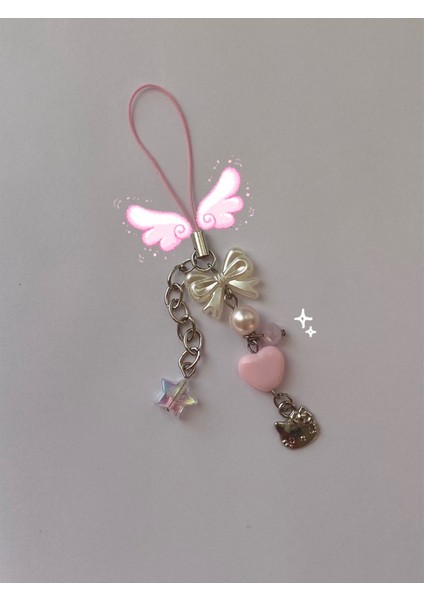 Hello Kitty Temalı Fairycore Y2K Telefon Charmı