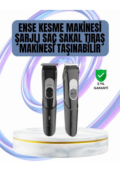Ergonomik Tasarımlı, 3 Taraklı Profesyonel Şarjlı Saç Sakal Tıraş Makinesi
