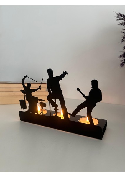 Müzik Grubu Temalı Metal Dekoratif Mumluk fiyatları