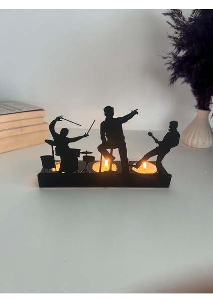 Müzik Grubu Temalı Metal Dekoratif Mumluk modelleri