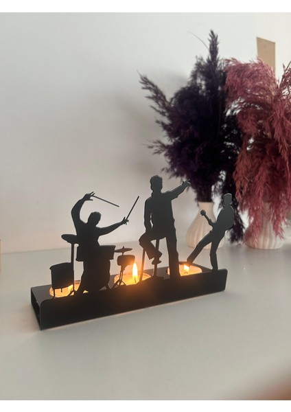 Müzik Grubu Temalı Metal Dekoratif Mumluk fırsatları