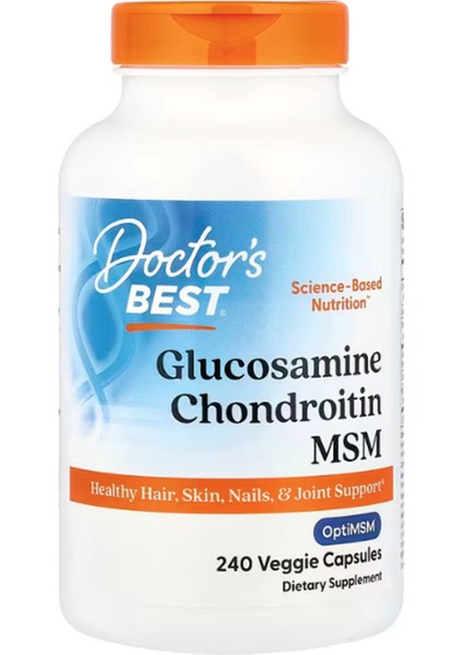 Doctor's Best, Glucosamine Chondroitin Msm With Optimsm®, 240 Veggie Capsules.
