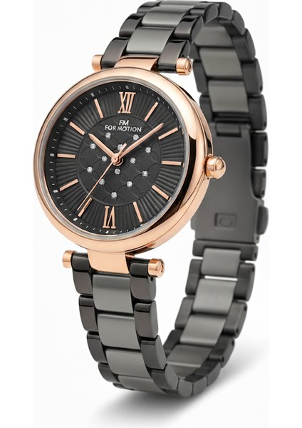 Kadın Kol Saati Altın(Gold) Renk, Siyah Kadran - Şık Metal Kordon, 2 Yıl Garantili