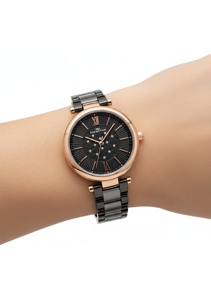 Kadın Kol Saati Altın(Gold) Renk, Siyah Kadran - Şık Metal Kordon, 2 Yıl Garantili modelleri