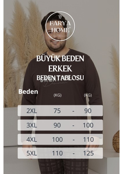 Büyük Beden Pamuklu Uzun Kollu Ekose Kareli Erkek Pijama Takımı fırsatları