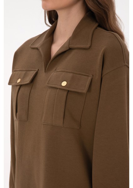 Kadın Haki Elbise (Örme) 50318191-VR027