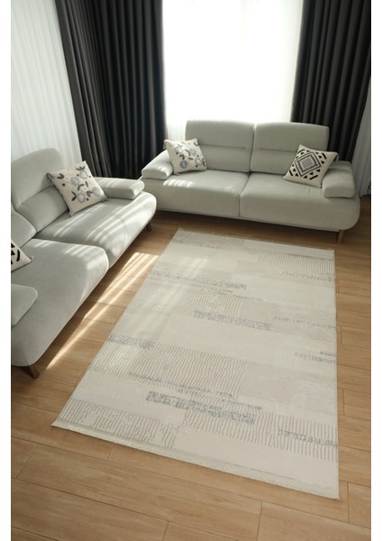 Beyaz Gri Polyester Halı Saçaklı Antibakteriyel Tozumaz Salon Oturma Çocuk Odası Yolluk fiyatları