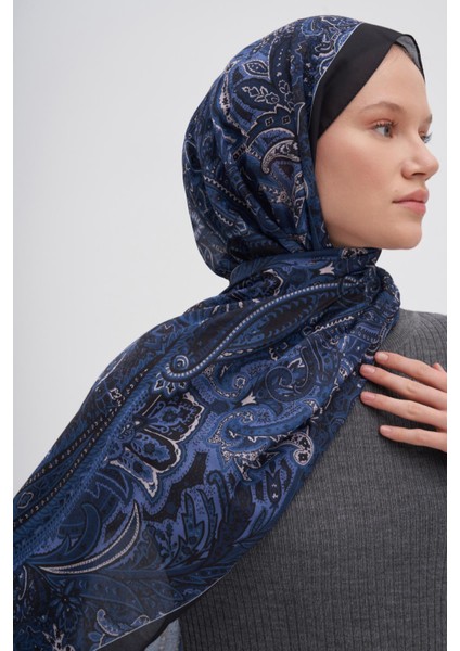 Diamond Lacivert Nilla Pamuklu Şal