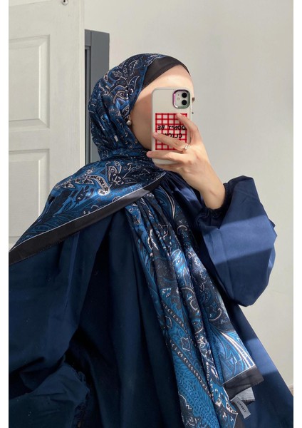 Diamond Lacivert Nilla Pamuklu Şal