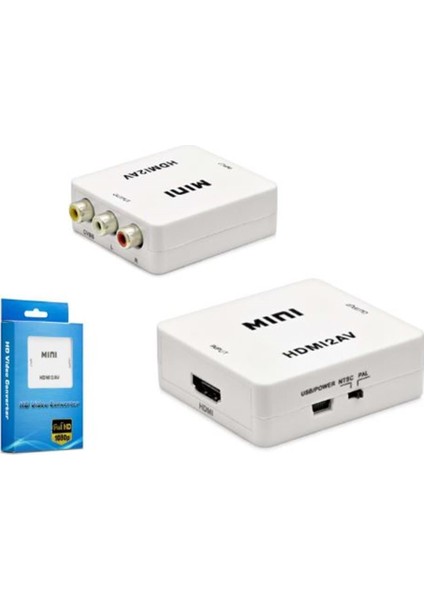 HDX1281 Hd Vıdeo Convertor HDMI (In) To Av (Out) Beyaz